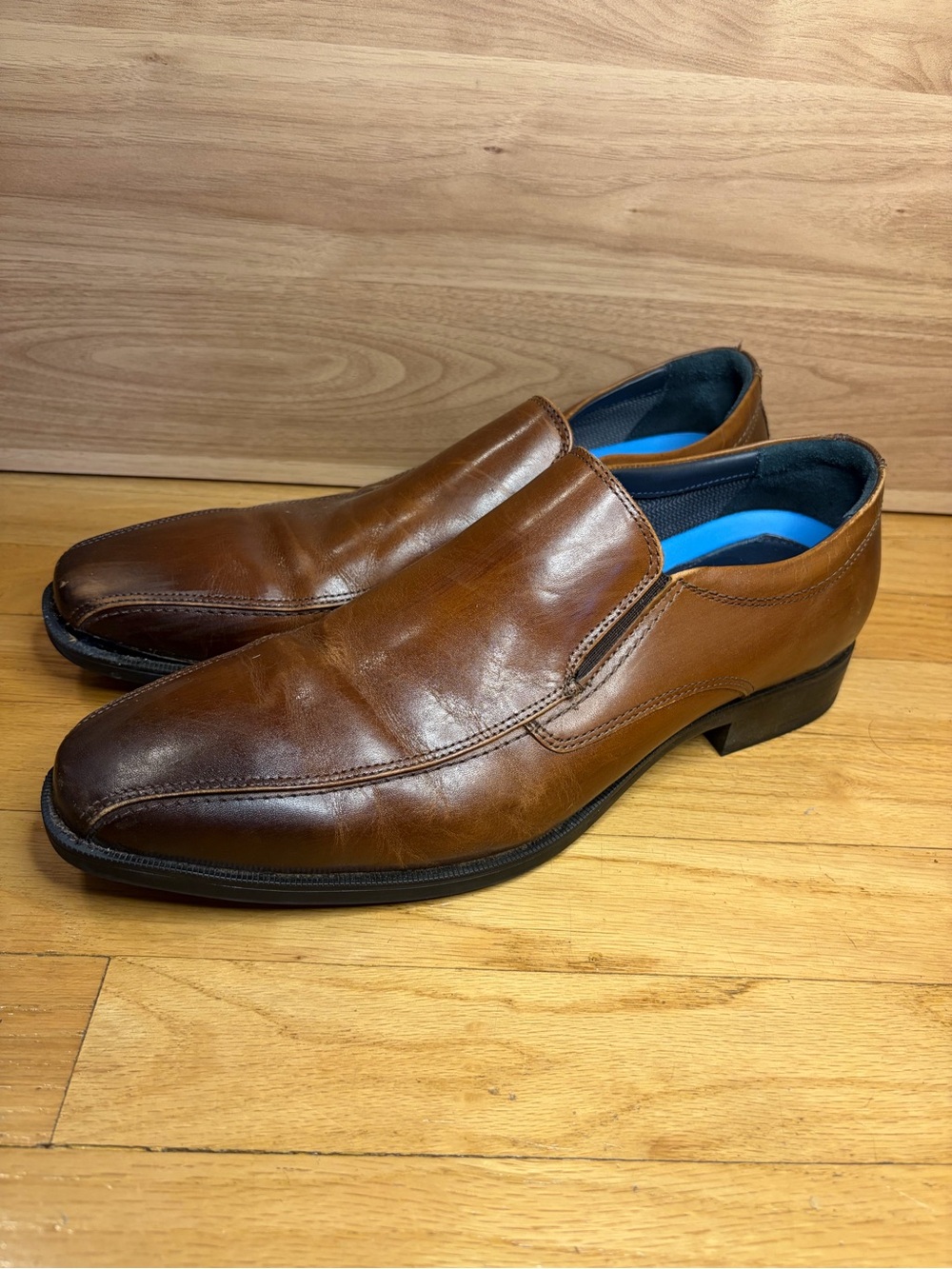 Johnston & Murphy Men's Brown Leather Slip-On Dress Loafers - Size 12